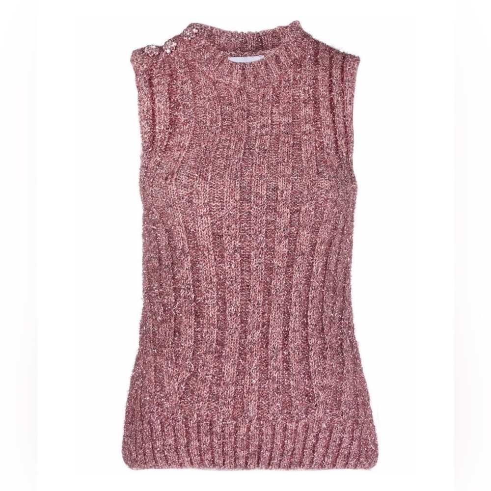 NWT Ganni Glitter Knit Vest size M